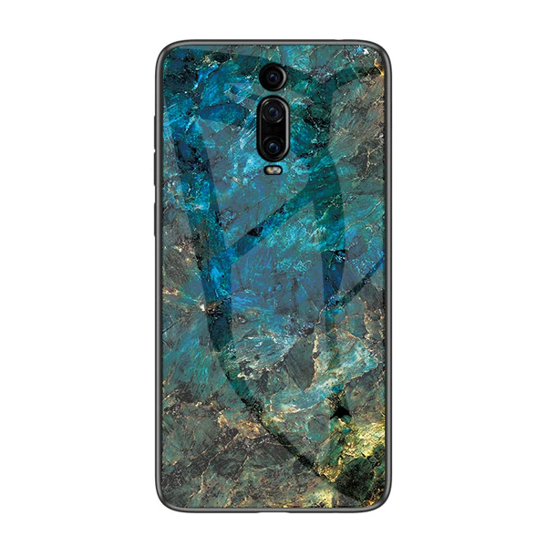 

TPU+Glass чехол Luxury Marble для Xiaomi Redmi K20 Pro Морская волна / Голубой (104866)