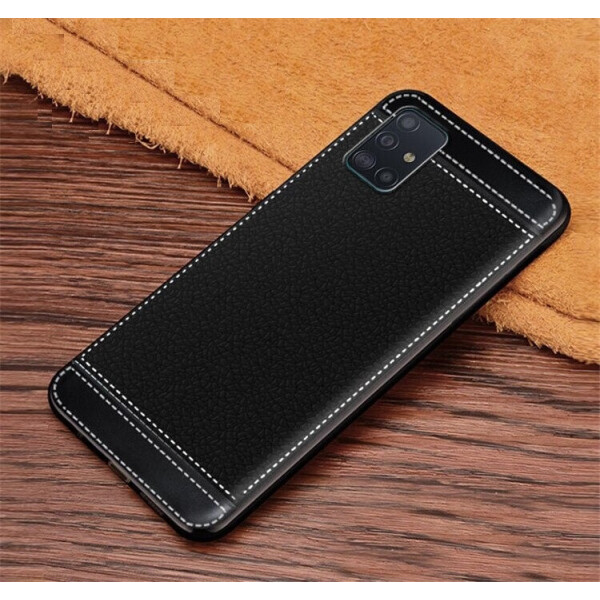 

Чехол Fiji Litchi для Samsung Galaxy A51 (A515) силикон бампер с рифленой текстурой черный