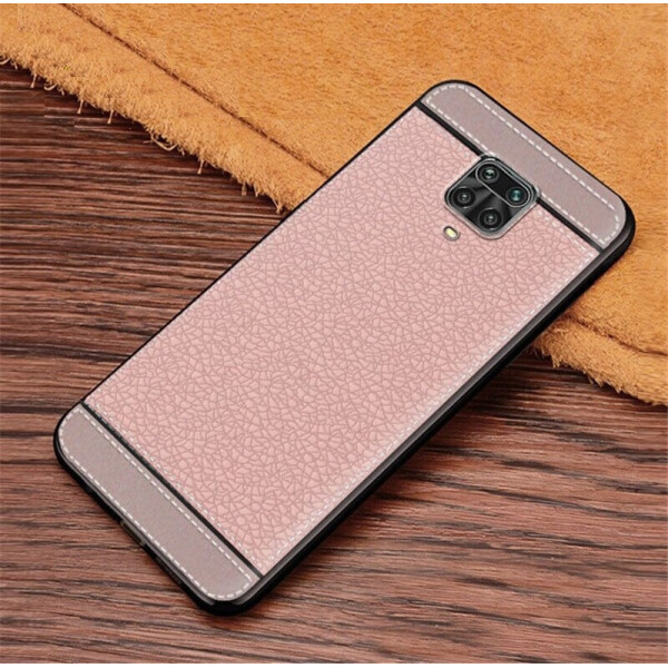 

Чехол Fiji Litchi для Xiaomi Redmi Note 9 Pro Max силикон бампер с рифленой текстурой светло-розовый