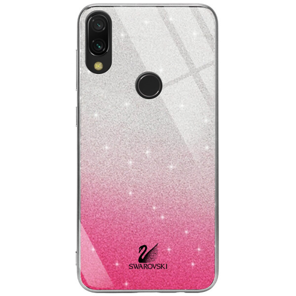 

TPU+Glass чехол Swarovski для Xiaomi Redmi Note 7s Малиновый (116148)