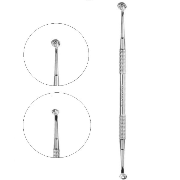 

Ложка косметологическая двусторонняя Staleks Pro Expert 20 Type 2 (Уно+кругл. шумовка 19 отверстий) (0081223)