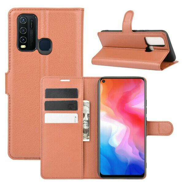 

Чехол Fiji Luxury для Vivo Y30 книжка коричневый