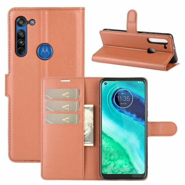 

Чехол Fiji Luxury для Motorola Moto G8 книжка коричневый