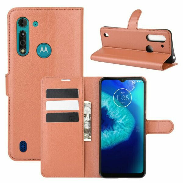 

Чехол Fiji Luxury для Motorola Moto G8 Power Lite книжка коричневый