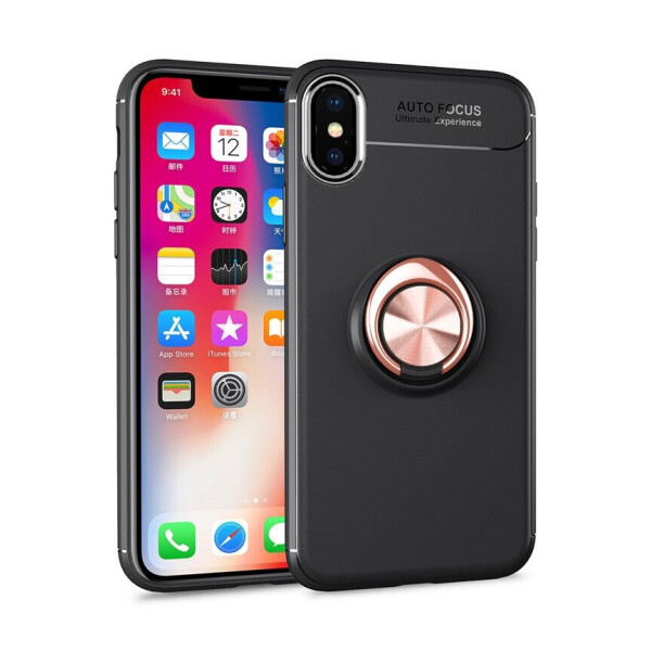 

Чехол Fiji Hold для Apple Iphone X бампер накладка с подставкой Black-Gold