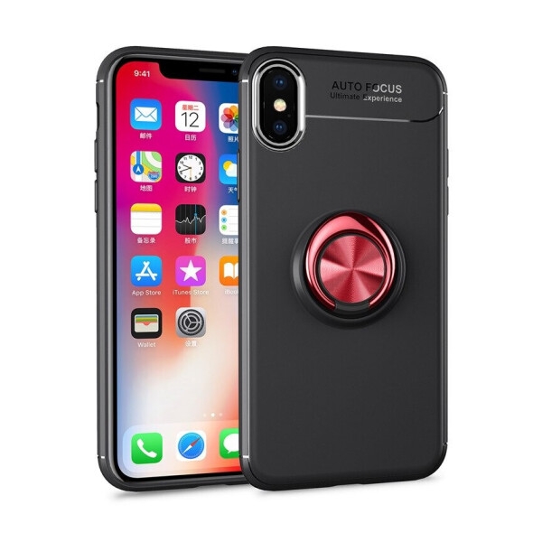 

Чехол Fiji Hold для Apple Iphone XS бампер накладка с подставкой Black-Red