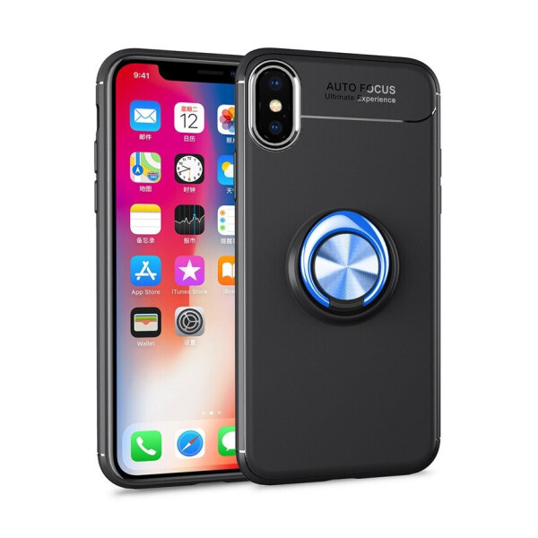 

Чехол Fiji Hold для Apple Iphone XS Max бампер накладка с подставкой Black-Blue