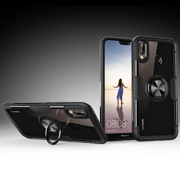 

TPU+PC чехол Deen CrystalRing под магнитный держатель для Huawei Honor 8X Бесцветный / Черный (95056)