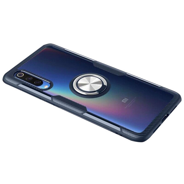 

TPU+PC чехол Deen CrystalRing под магнитный держатель для Xiaomi Mi 9 SE Бесцветный / Темно-синий (112933)