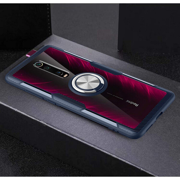 

TPU+PC чехол Deen CrystalRing под магнитный держатель для Xiaomi Mi 9T Pro Бесцветный / Темно-синий (109308)