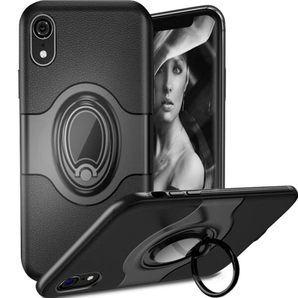 

TPU+PC чехол Deen Feather с креплением под магнитный держатель для Apple iPhone XR (6.1) Черный (91457)