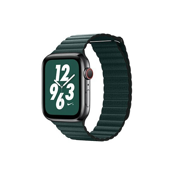 Акція на Ремешок Coteetci W7 Leather Magnet Band For Apple Watch 42mm/44mm Green (WH5206-GR) від Allo UA