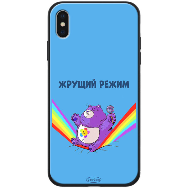 

TPU+PC чехол ForFun для Apple iPhone X / XS (5.8) Жрущий режим / Синий (118311)