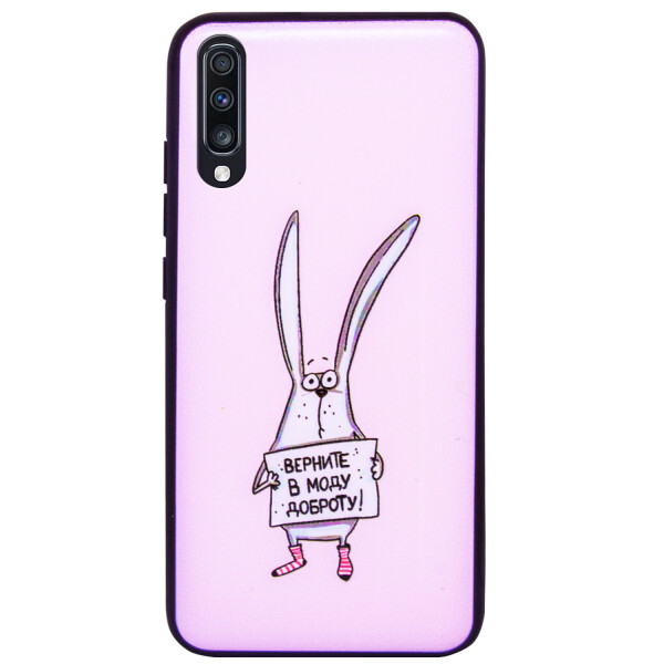 

TPU+PC чехол ForFun для Samsung Galaxy A70 (A705F) Добрый заяц / Розовый (109218)