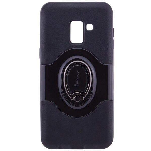 

TPU+PC чехол iPaky Feather с имитацией кожи и подставкой для Samsung A530 Galaxy A8 (2018) Черный (76715)