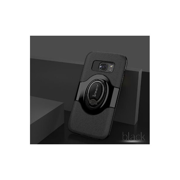 

TPU+PC чехол iPaky Feather с имитацией кожи и подставкой для Samsung G930F Galaxy S7 Черный (74329)