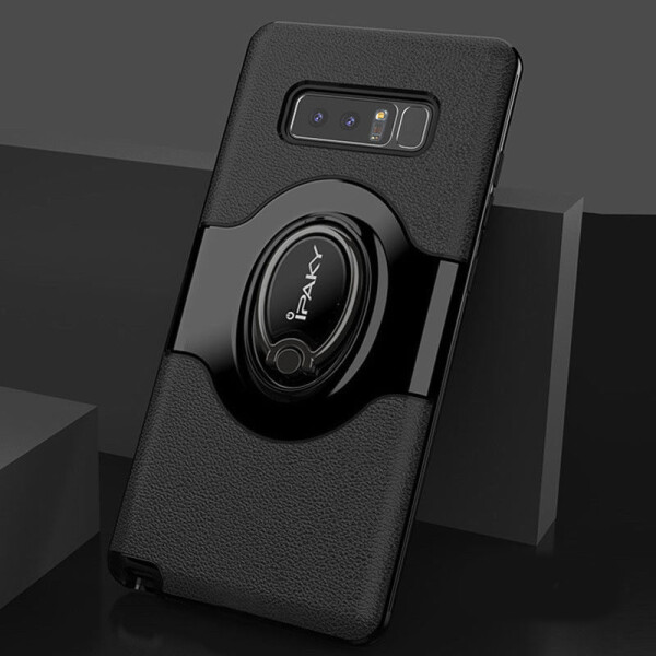 

TPU+PC чехол iPaky Feather с имитацией кожи и подставкой для Samsung Galaxy Note 8 Черный (78514)