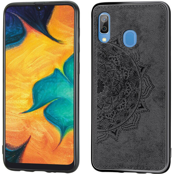 

TPU+Textile чехол Mandala с 3D тиснением для Samsung Galaxy A20 (A205F) Черный (104157)
