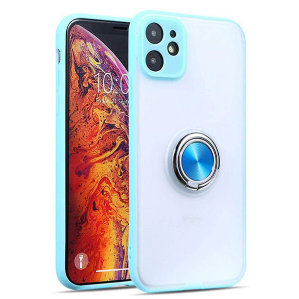 

TPU-PC чехол Deen Shadow Ring series для Apple iPhone 11 (6.1) Бледно-бирюзовый (118731)