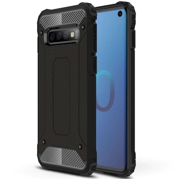 

Бронированный противоударный TPU+PC чехол Immortal для Samsung Galaxy S10+ Черный (97868)