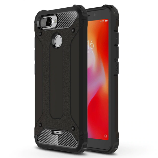 

Бронированный противоударный TPU+PC чехол Immortal для Xiaomi Redmi 6 Черный (87712)
