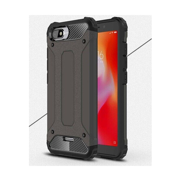 

Бронированный противоударный TPU+PC чехол Immortal для Xiaomi Redmi 6A Металл / Gun Metal (87724)