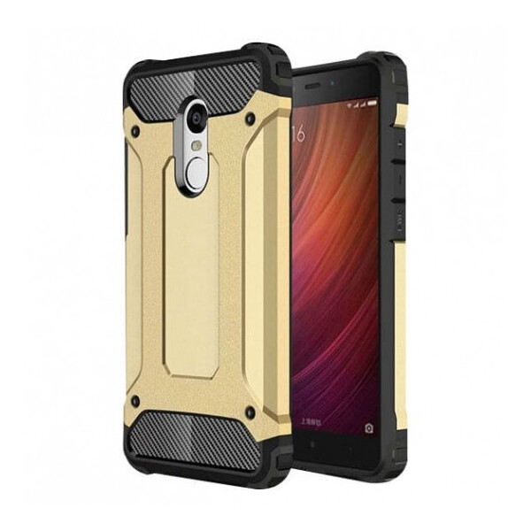 

Бронированный противоударный TPU+PC чехол Immortal для Xiaomi Redmi Note 4X / Note 4 (SD) Золотой (61776)