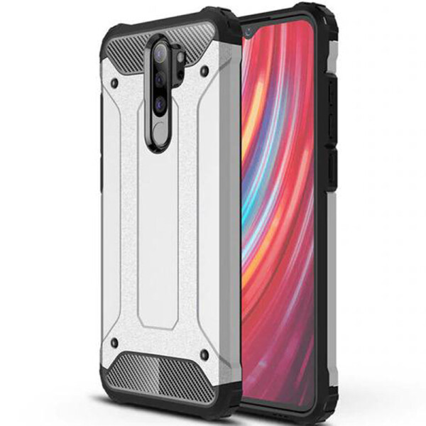 

Бронированный противоударный TPU+PC чехол Immortal для Xiaomi Redmi Note 8 Pro Металл / Gun Metal (117921)