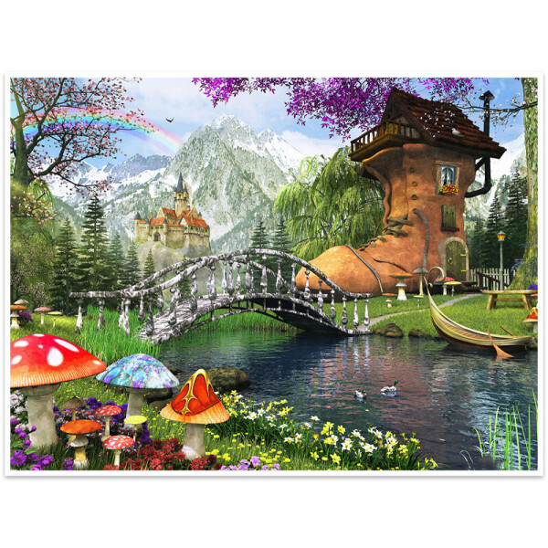 

Алмазная мозаика Lesko DIY K099 "Сказочный домик в лесу" 40х30см