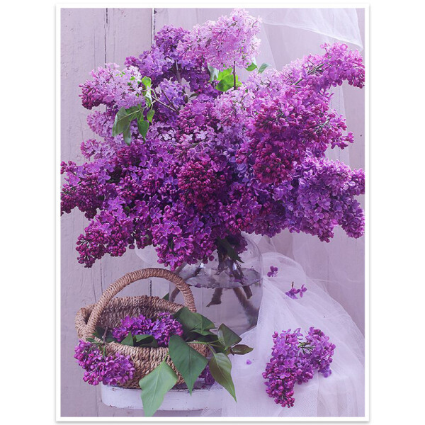 

Алмазная мозаика Lesko DIY K465 "Сирень" 40х30 см