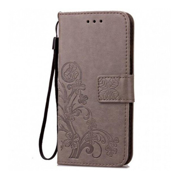 

Кожаный чехол (книжка) Four-leaf Clover с визитницей для Samsung J530 Galaxy J5 (2017) Серый (71305)