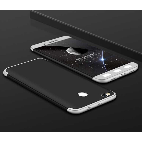 

Пластиковая накладка GKK LikGus 360 градусов для Xiaomi Redmi 4X Черный / Серебряный (78617)