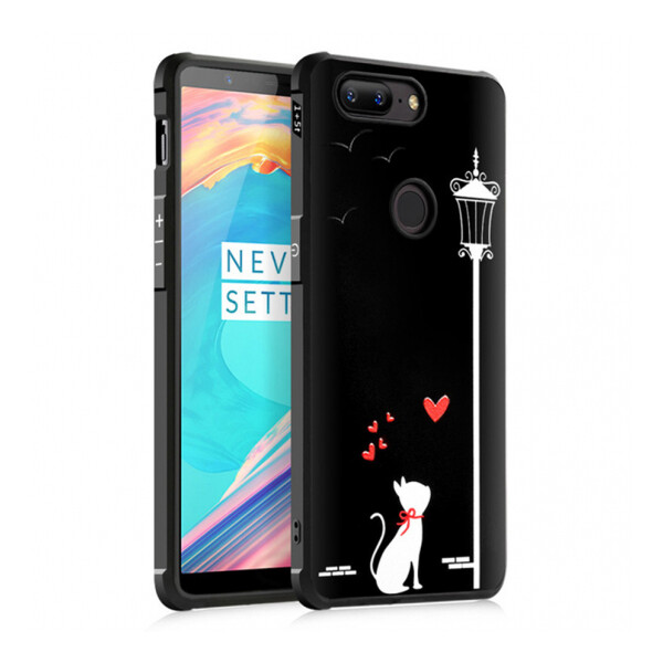 

Противоударный TPU чехол Sweet Art для OnePlus 5T Влюбленная кошка (90160)