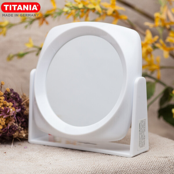 

Зеркало косметическое двухстороннее TITANIA D-18x18см белое 1580L