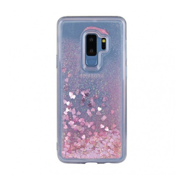 

TPU чехол Liquid hearts для Samsung Galaxy S9+ Розовый (90638)