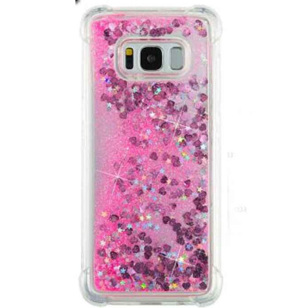 

TPU чехол Liquid hearts для Samsung G950 Galaxy S8 Розовый (90610)
