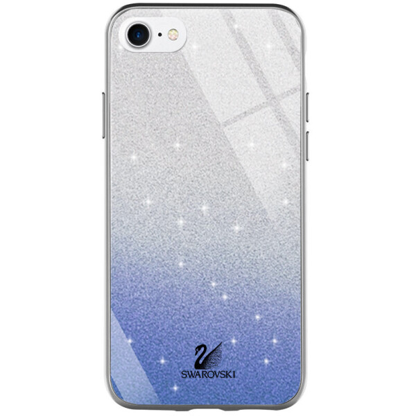 

TPU+Glass чехол Swarovski для Apple iPhone SE (2020) Синий (116081)