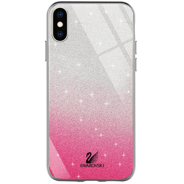 

TPU+Glass чехол Swarovski для Apple iPhone X (5.8") Малиновый (116093)