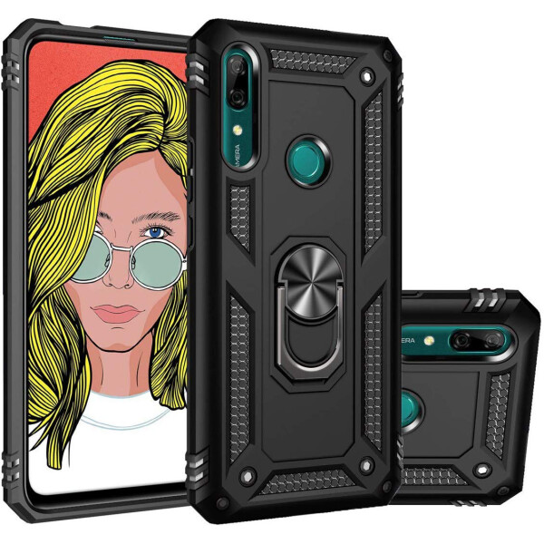

Ударопрочный чехол Serge Ring магнитный держатель для Huawei P Smart Z Черный (106887)