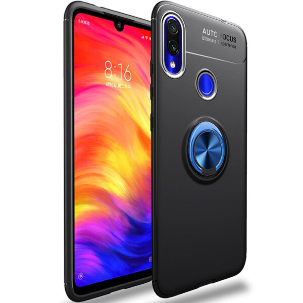 

TPU чехол Deen ColorRing под магнитный держатель (opp) для Xiaomi Redmi Note 7s Черный / Синий (143642)