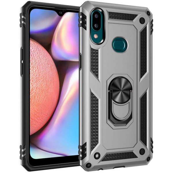 

Ударопрочный чехол Serge Ring магнитный держатель для Samsung Galaxy A10s Серебряный (115097)
