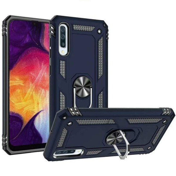 

Ударопрочный чехол Serge Ring магнитный держатель для Samsung Galaxy A30s Темно-синий (106901)