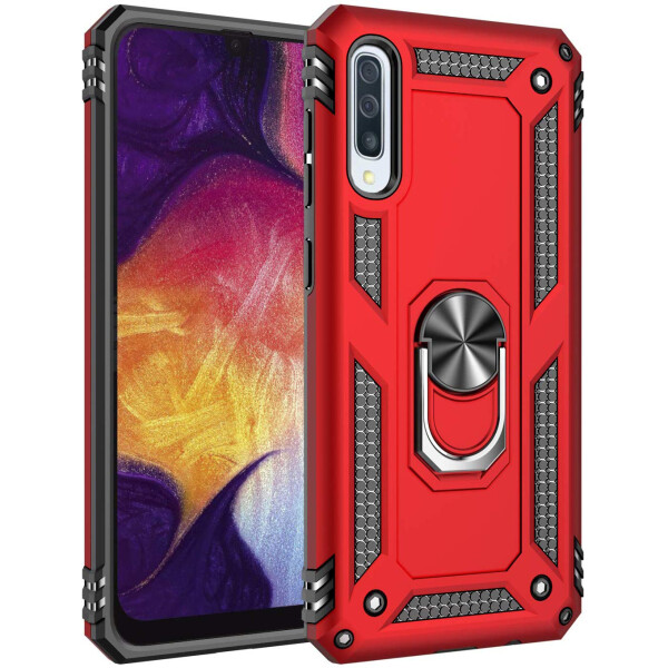 

Ударопрочный чехол Serge Ring магнитный держатель для Samsung Galaxy A50 (A505F) / A50s / A30s Красный (106899)