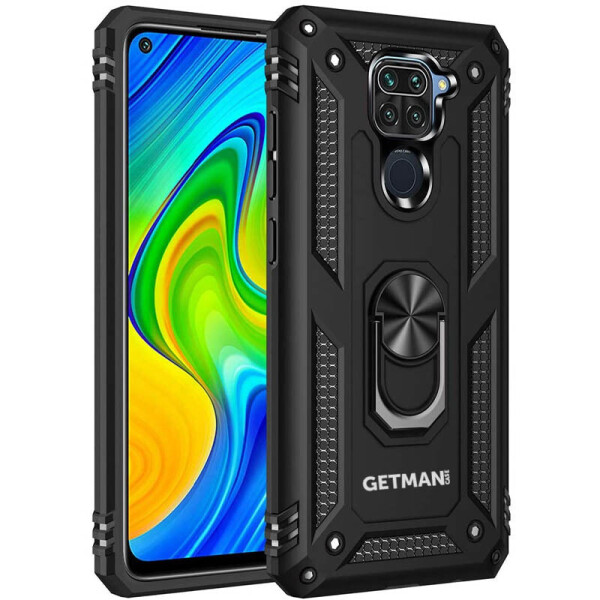 

Ударопрочный чехол GETMAN Serge Ring for Magnet для Xiaomi Redmi Note 9 / Redmi 10X Черный (132392)