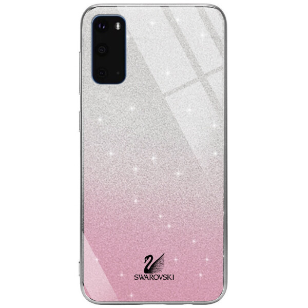 

TPU+Glass чехол Swarovski для Samsung Galaxy S20 Розовый (123490)