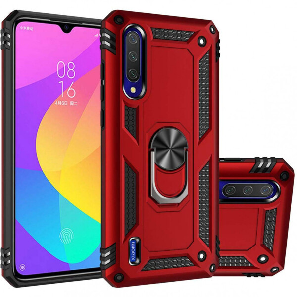 

Ударопрочный чехол Serge Ring магнитный держатель для Xiaomi Mi A3 (CC9e) Красный (110868)