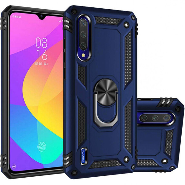 

Ударопрочный чехол Serge Ring магнитный держатель для Xiaomi Mi A3 (CC9e) Темно-синий (110870)