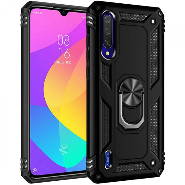 

Ударопрочный чехол Serge Ring магнитный держатель для Xiaomi Mi A3 (CC9e) Черный (110871)