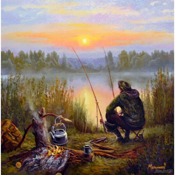 

Картина по номерам "Отдыхая у реки" KHO2241