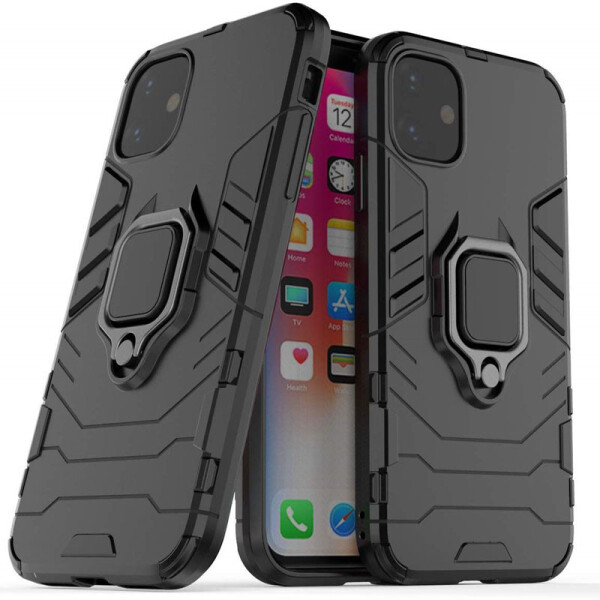 

Ударопрочный чехол Transformer Ring под магнитный держатель для Apple iPhone 11 (6.1) Черный / Soul Black (118671)